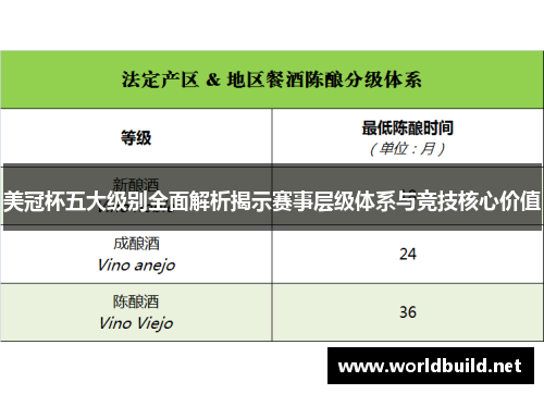 美冠杯五大级别全面解析揭示赛事层级体系与竞技核心价值